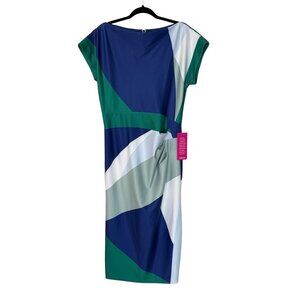 New Donna Karen New York Dillards Geo Color Block Dress - Women's Size 8